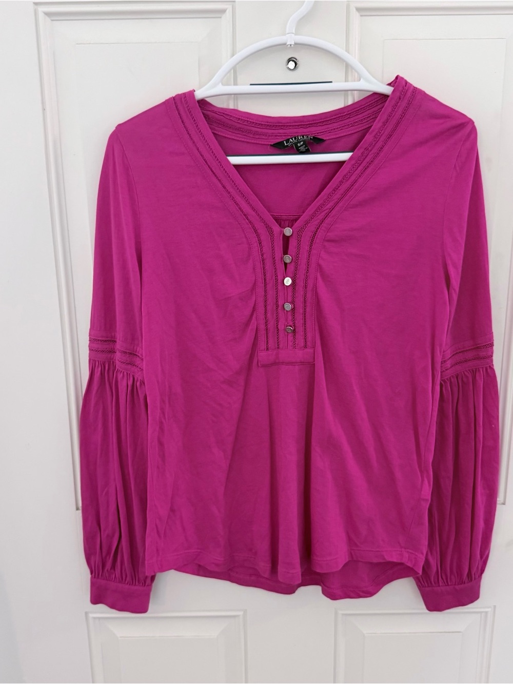 Lauren Ralph Lauren Long Sleeve Blouse S | Black Label Pink
